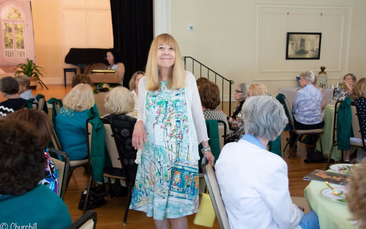 Guests gathered at a luncheon
